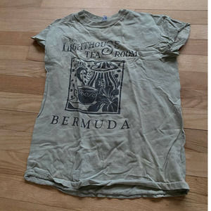 The Lighthouse Tea Room Bermuda Green Tee Shirt